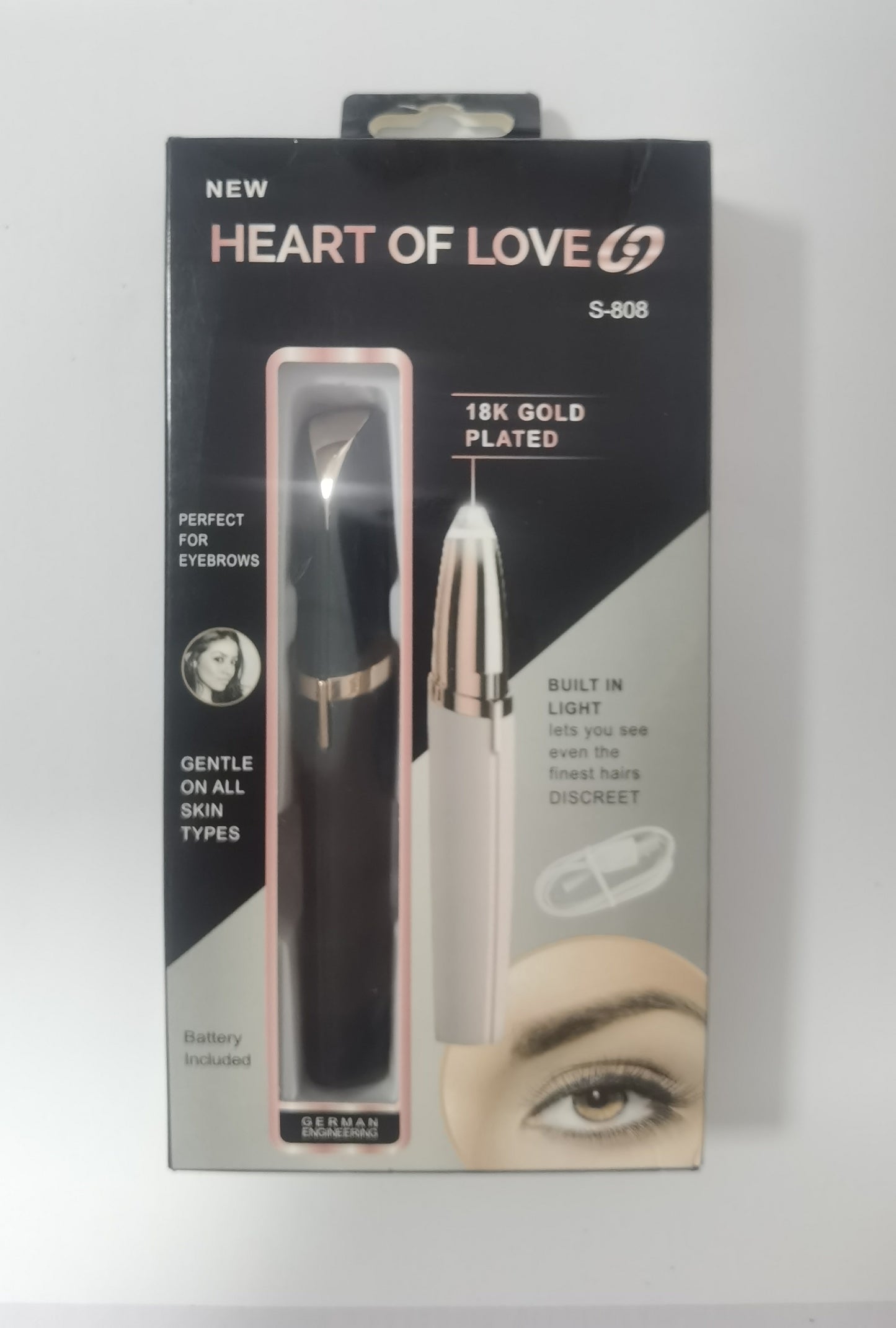 Eyebrow Trimmer Pen with LED Light – Painless Facial Hair Remover