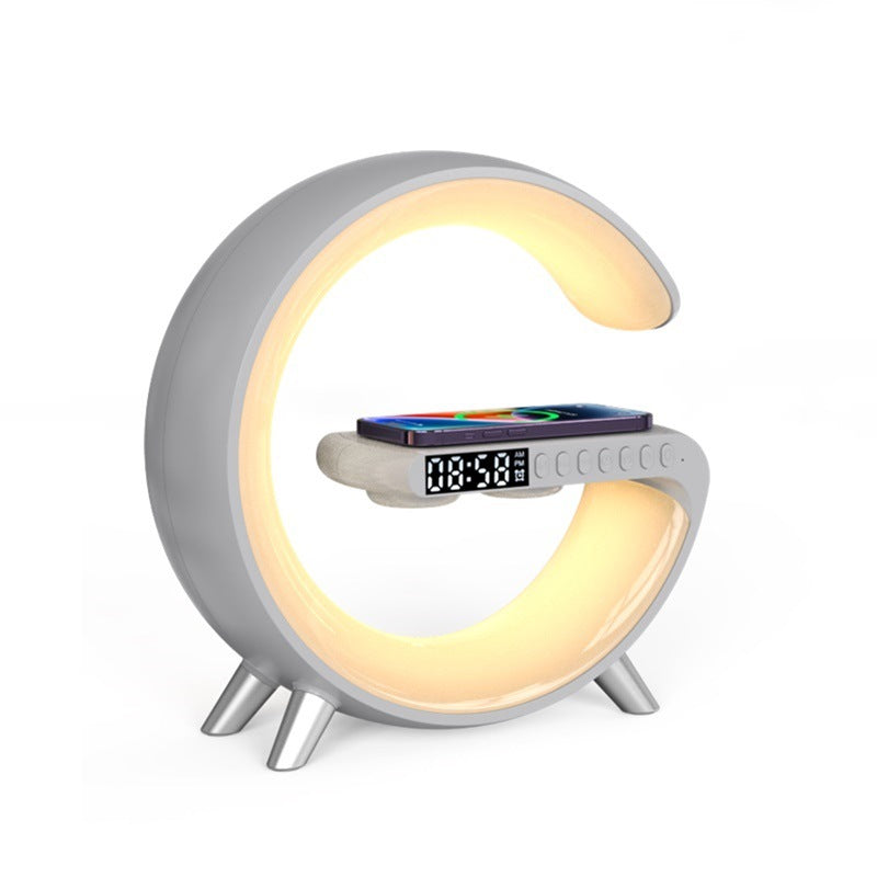 Modern G-Shaped LED Atmosphere Lamp – Bluetooth Speaker & Wireless Charger with App Control