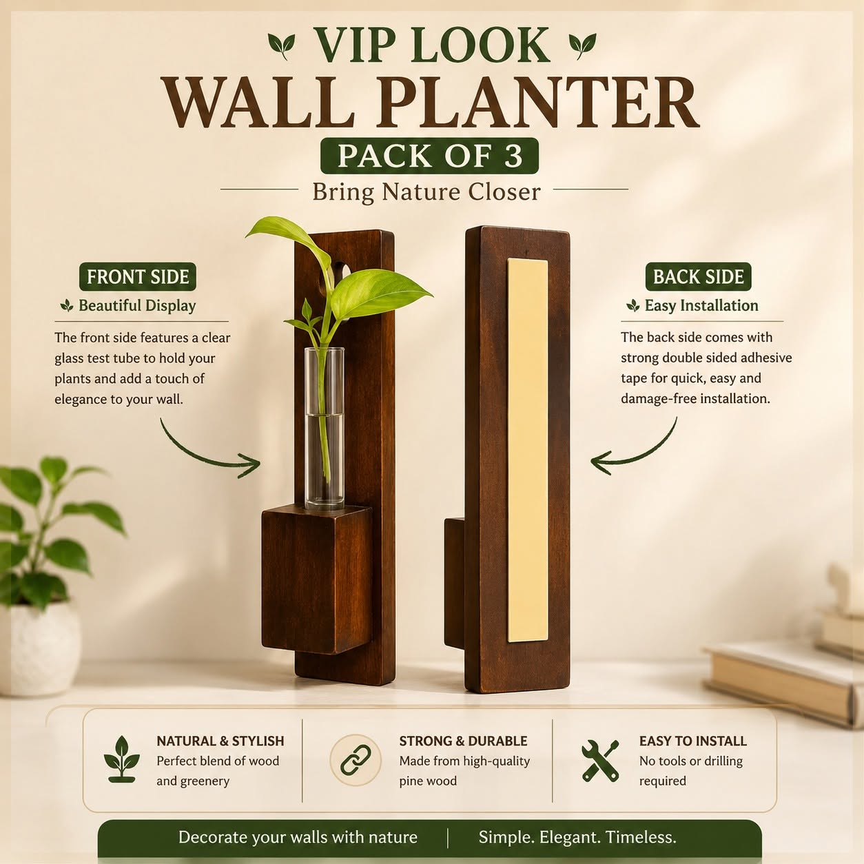 Wooden Wall Planter