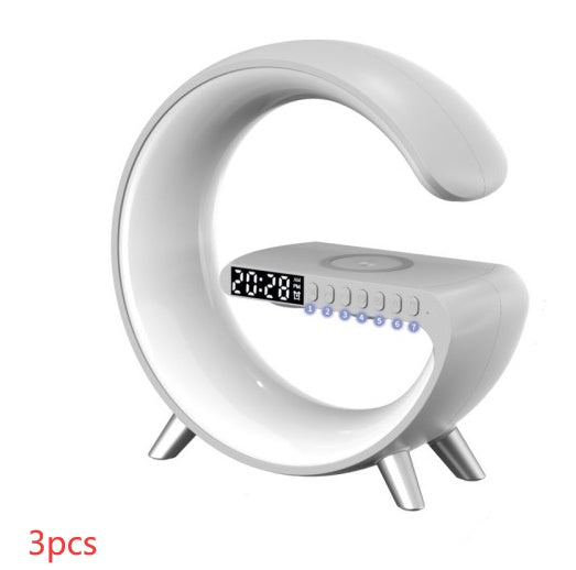 Modern G-Shaped LED Atmosphere Lamp – Bluetooth Speaker & Wireless Charger with App Control