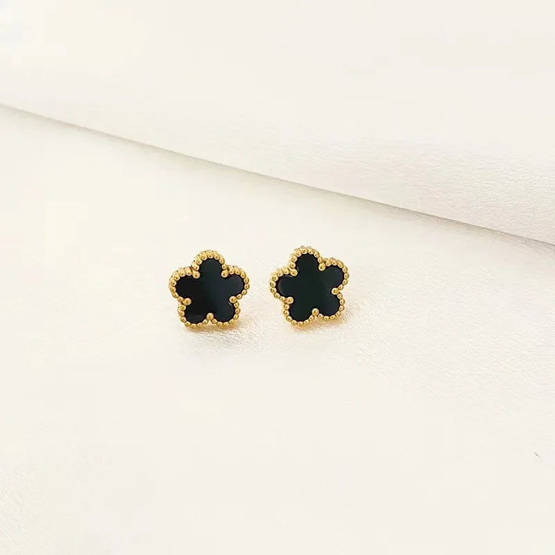 Elegant Flower Design Necklace Bracelet Stainless