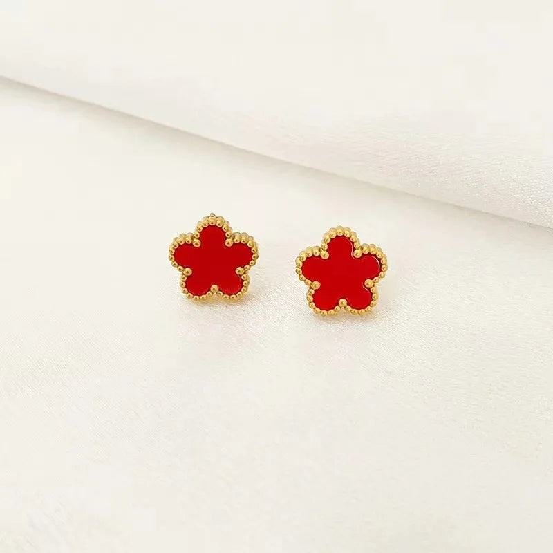 Elegant Flower Design Necklace Bracelet Stainless