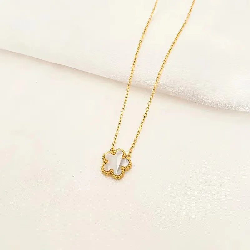 Elegant Flower Design Necklace Bracelet Stainless