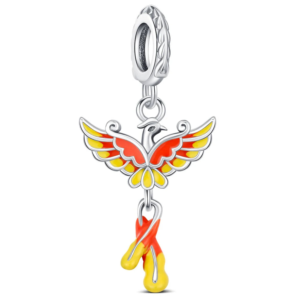 Silver Blue Zircon Phoenix Earrings