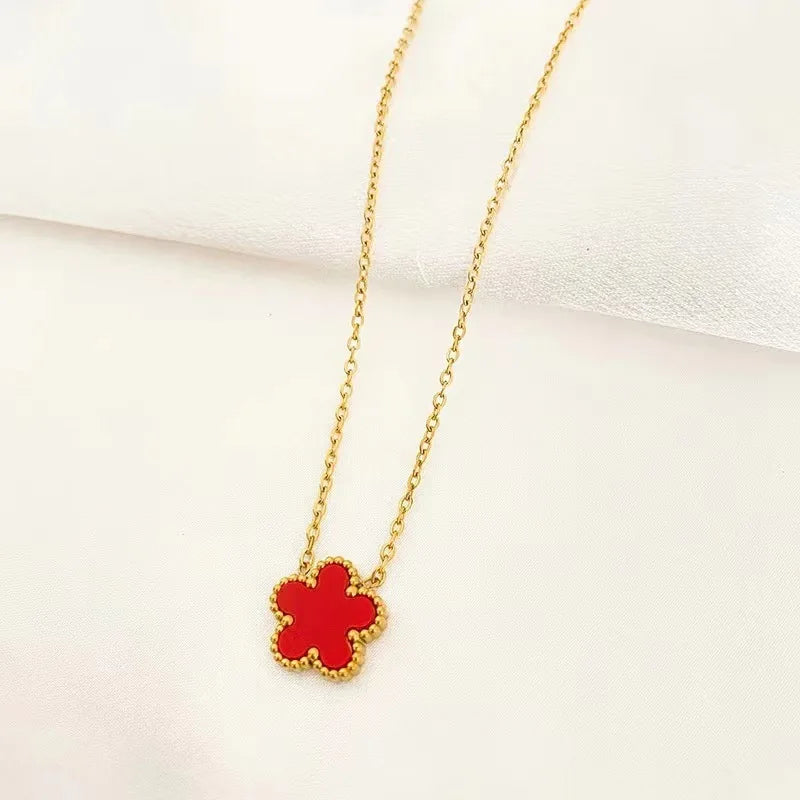 Elegant Flower Design Necklace Bracelet Stainless