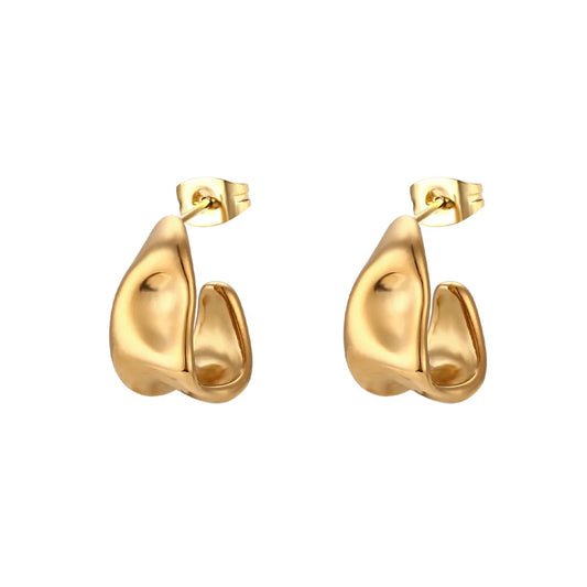 Irregular Geometric Gold Color Stainless Earrings