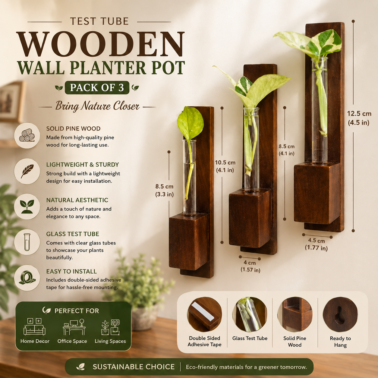 Wooden Wall Planter